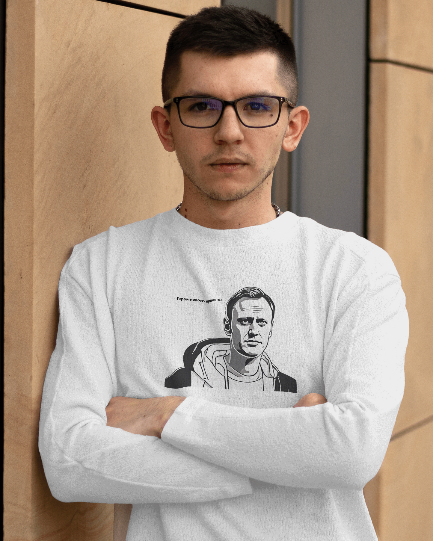 Tričko s dlouhým rukávem Alexej Navalnyj - Hrdina nové doby